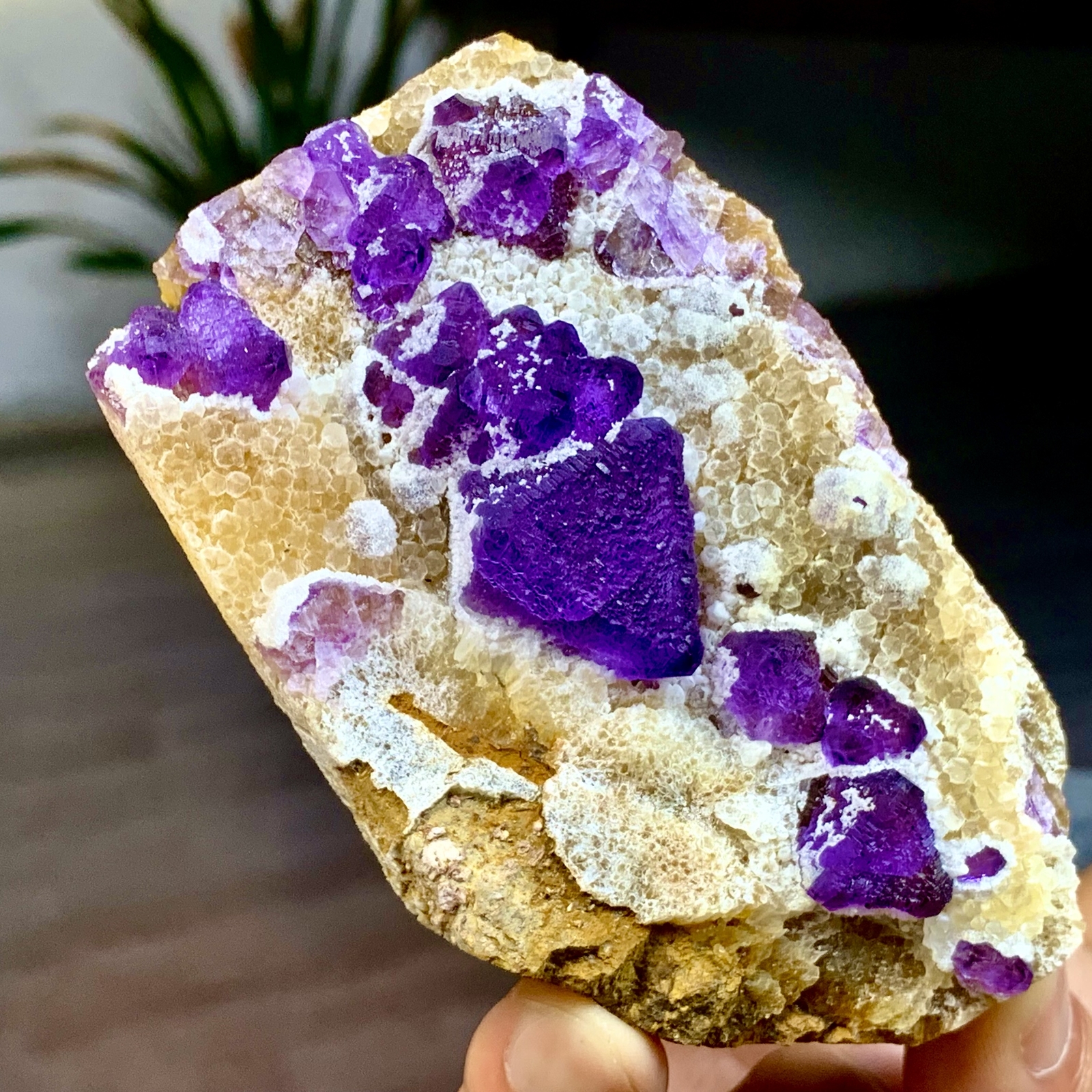 149G rare transparent Purple cubic fluorite mineral crystal sample/China-