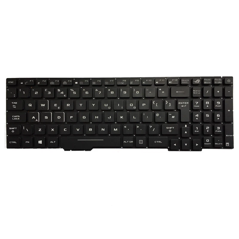 Teclado para computadora portátil ASUS GL553 GL553V GL553VW ZX553VD Reino Unido con retroiluminación Foto 2 de 4