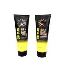 Gibs Grooming Con Man Hair Beard Pudding 2 Pack 8 oz each Leave In Conditioner