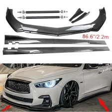 Carbon Fiber Front Bumper Lip Spoiler Side Skirt Body Kits For INFINITI Q50 Q60