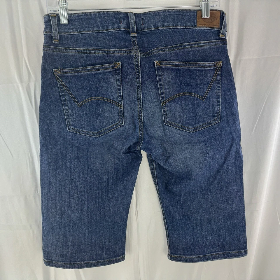 Pantalones Cortos de Denim Dickies Para Mujer Talla 4 Azul Jean Lavado Oscuro Bermudas Pantalones Cortos de Trabajo Foto 4 de 4