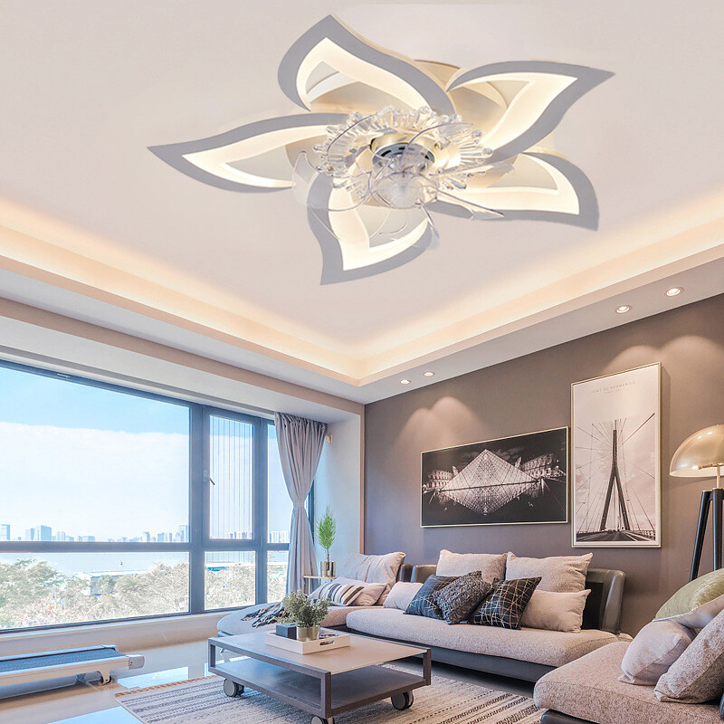 Modern Ceiling Fan with Light LED Multi-Head Flush Mount Lamp
