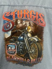 Sturgis Light Blue Denim XL Vest Frayed Arm Bike Week 2019 Black Hills Rally