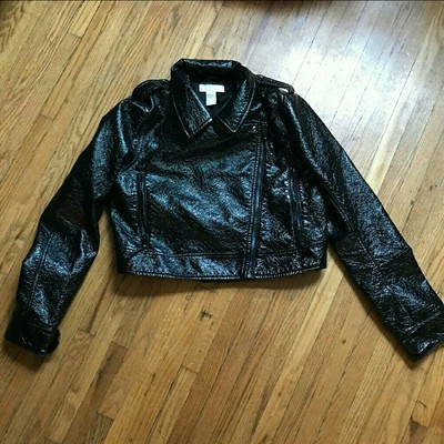 h&m vinyl jacket