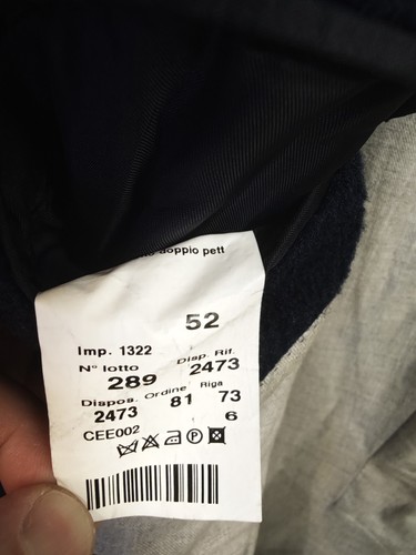 Tombolini 800€ Men's Peacoat Size EU 52 ( L ) Made in Italy - Picture 13 of 13
