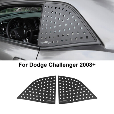 1Pair Side Rear Window Louver Scoop Cover Trim For Dodge Challenger 08+ Aluminum