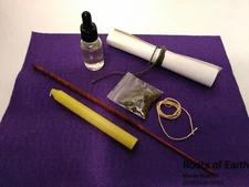 MOJO BAG KIT CROWN OF SUCCESS ROOTWORK HERB CANDLE OIL INCENSE FABRIC HOODOO 