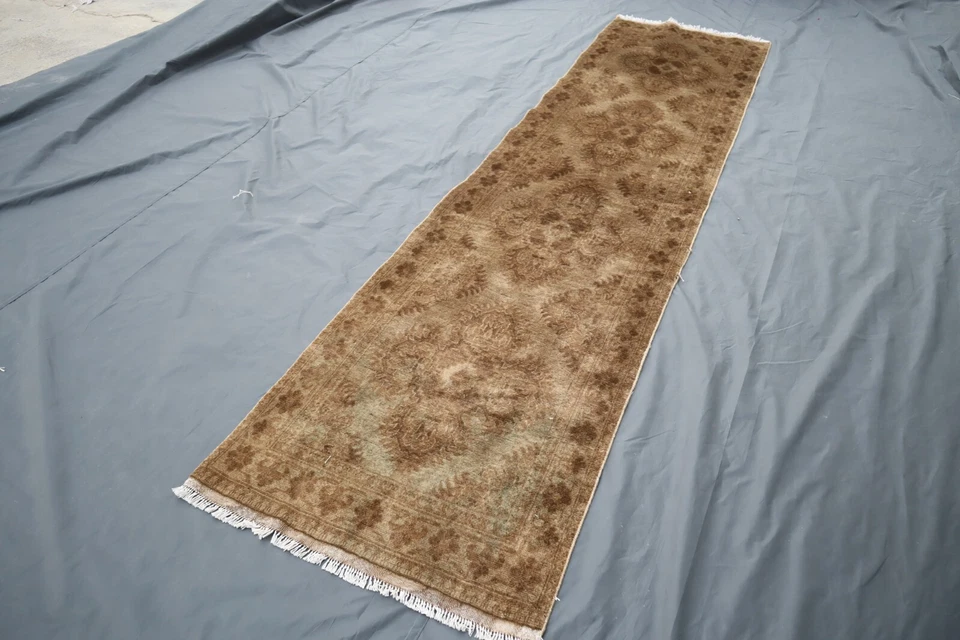 Alfombra de corredor de terracota 2'6x9'8 pies alfombra afgana hecha a mano Bokhara - alfombra tribal turca Foto 4 de 4