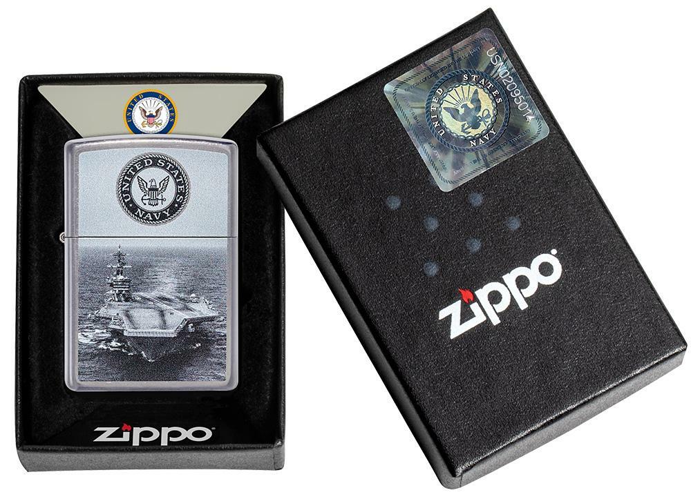 Zippo Windproof U.S. Navy Lighter With Aircraft Carrier, 49319