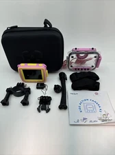 Vantop Kids Action Camera With Accessories Kit Waterproof Case Pink
