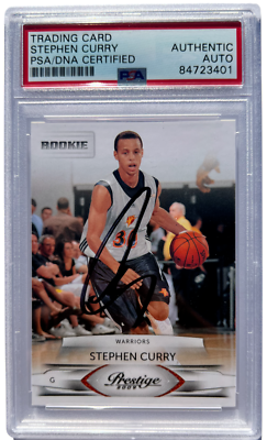 STEPHEN CURRY SIGNED 2009-10 PANINI PRESTIGE ROOKIE CARD #207 RC