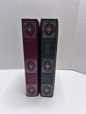 Agatha Christie Hercule Poirot & Miss Marple 1980 Chatham River Press Leather