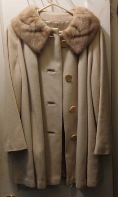 Vintage Exclusive Quality 100% Cashmere With Mink Collar Coat