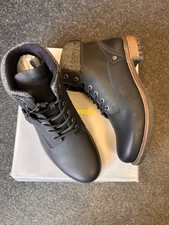 Botas de cuero negras de banco para hombre tallas 7 8 9 10 11 12