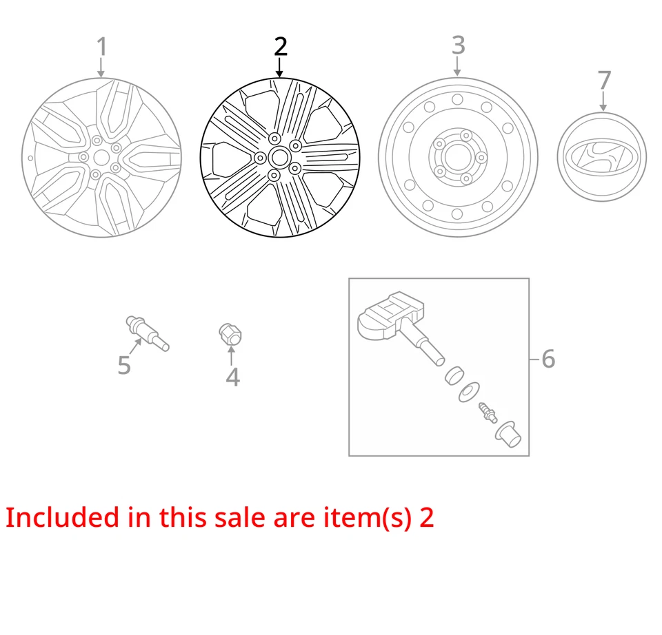 2013-2016 HYUNDAI SANTA FE SPORT 19x7.5 Silver Alloy 10 Spoke Wheel Rim 923220 - Image 3 of 4