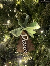 Personalized Custom Wooden Christmas Tree Name Ornament Gift