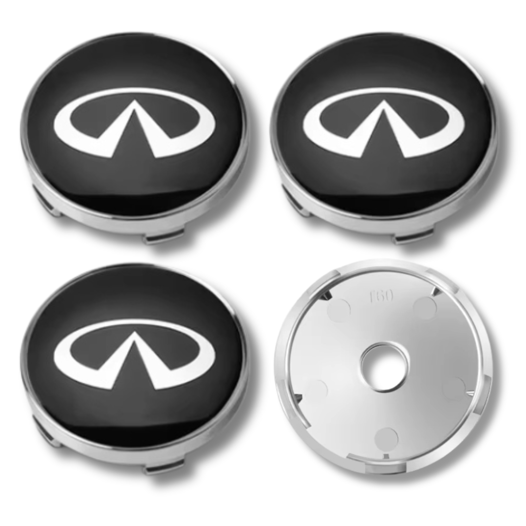 その他 uki For Infiniti Alloy Wheel Centre Cap Hub x4 60mm Black Many Models