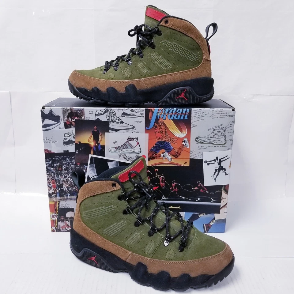 Nike Air Jordan 9 NRG Bota "Carne y Brócoli" AR4491-200 Marrón Oliva Para Hombre 10.5 Foto 2 de 4