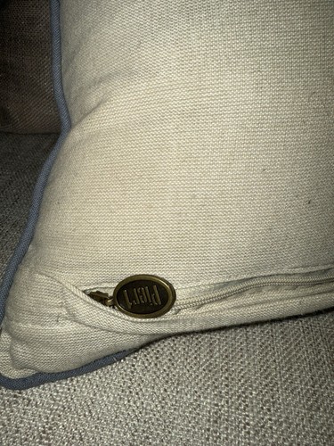 Pier one 1 Imports natural beaded small accent pillow blue White cream - Picture 2 of 4