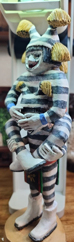 Muñeca Koshare Katsini poco común doble payaso hecha a mano firmada Foto 2 de 4