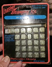 Vintage LEATHER 1/4" ALPHABET SET LEATHER STAMPING KIT 4903- NEW