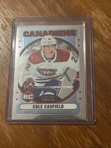 COLE CAUFIELD RC 2021-22 O-PEE-CHEE PLATINUM RETRO R-67 ROOKIE CANADIENS HABS