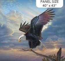 40" X 43" Panel Winged Glory Bald Eagle Bird Patriotic USA Cotton Fabric D302.84