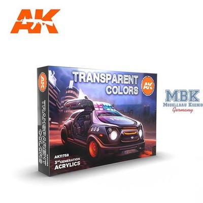 AK Interactive S.L. AK-11758 TRANSPARENT COLORS SET (3.Gen.)