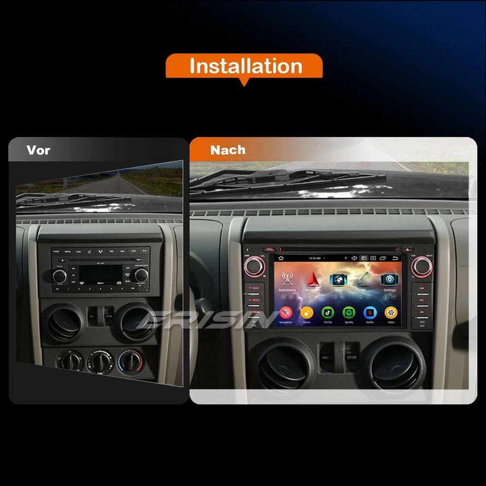 8 Kern Android 14 Autoradio Navi Jeep Compass Wrangler Dodge Challenger Chrysler - Bild 3 von 4