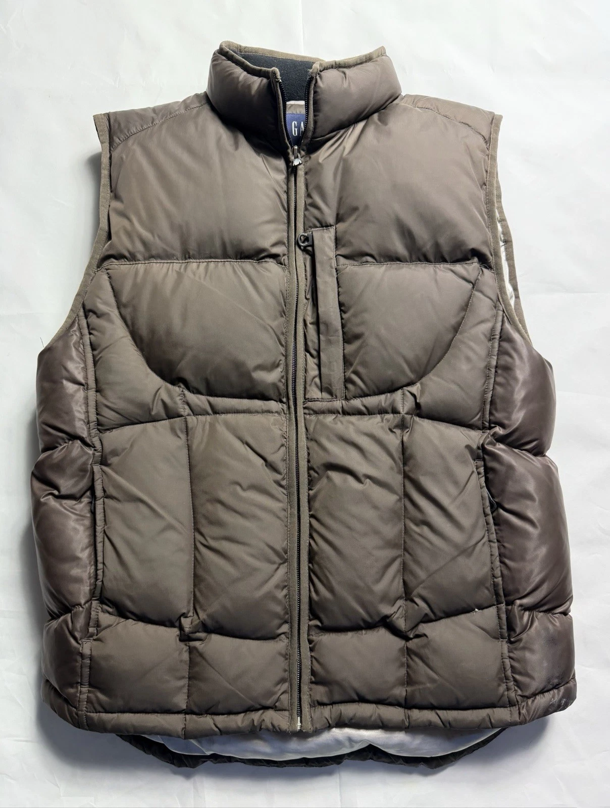 Gap Y2K Brown Down Feathers Filled Puffer Vest Mens Sz S FREE SHIPPING 2005