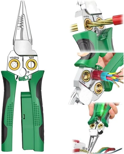 8 In 1 Wire Strippers with Voltage Tester, Cable Strippers/Cutters with Plier, 