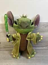 STITCH YODA Jedi Plush Star Wars Disney Parks Exclusive Green Light Saber VGUC