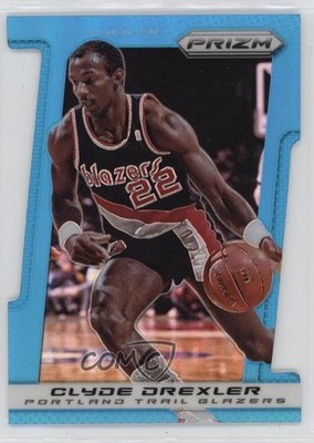 2013-14 Panini Prizm Light Blue Prizm Die-Cut 8/199 Clyde Drexler #233 HOF 0rz7