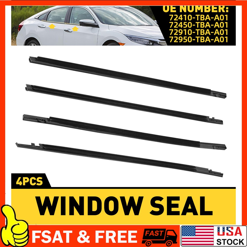 4PCS Honda Civic Sedan 2016-2019 Door Weatherstrip Seal Kit