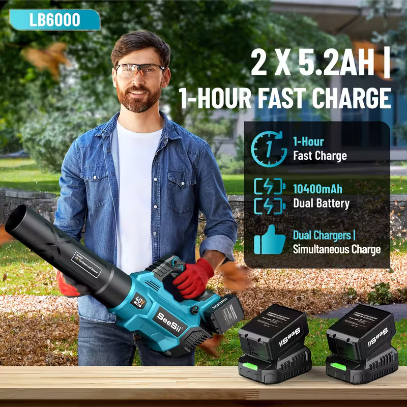 Cordless 40v Powerful Electric Leaf 2 Batteries 2 Charger