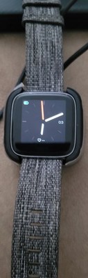 Fitbit Versa Smart  Watch  FB505 Woven Band Charcoal, Wallet Pay with Charger 