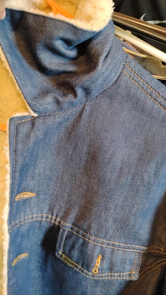 Chaqueta Jean Forrada Sherpa Sears Roebuck Años 60 De Colección Hermoso Estado Foto 3 de 4