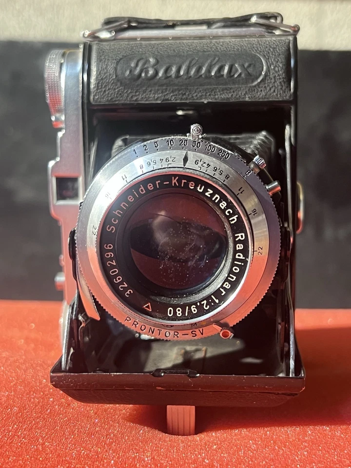 Cámara Balda Baldax MF Schneider-Kreuznach Radionar 1:2,9/80 lente Orontor S/V Foto 3 de 4