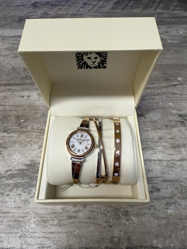 Anne Klein Women’s Rose Gold Watch & Bracelet Set AK/2245RTST Swarovski Crystals