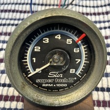 Nice Vintage Sun Super Tach Ii Blue Line 8000 Rpm Made In Usa Tachometer