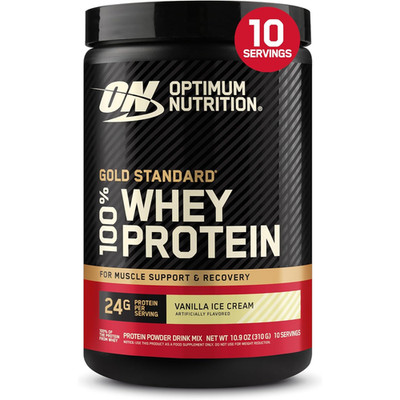 Optimum Nutrition Gold Standard 100% Whey Protein Powder, Vanilla Ice Cream, 0.6