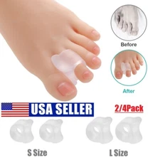4× Toe Separators Bunion Corrector Silicone Straightener Orthopedic Toes Spacer