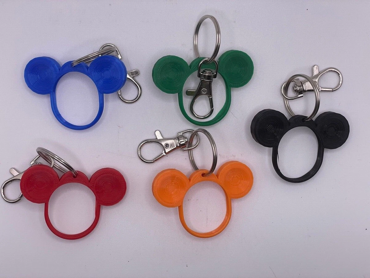 Disney Magic Band Puck Holder with key ring & clip. 5 Color Choices!