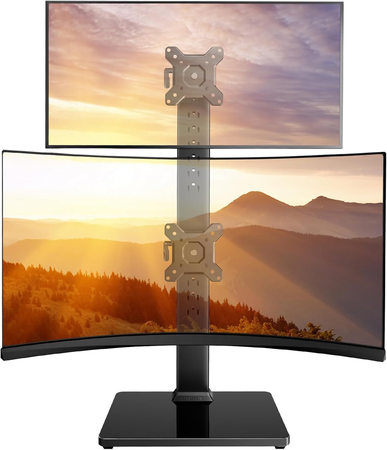 Monitor Stand Dual Monitor Mount for Two 13-40 inch Screens Vertical Monitor Sta-image