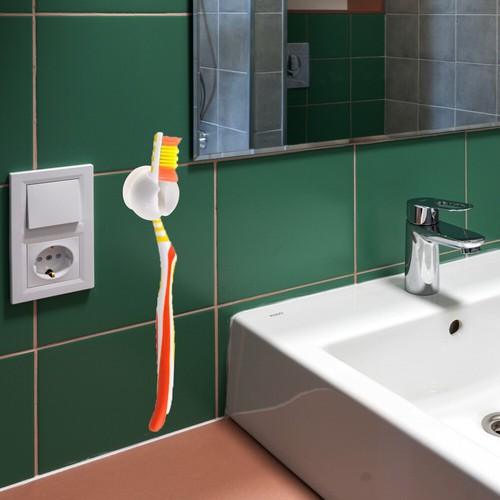4 Stück Wandmontage Saugnapf Zahnbürstenhalter Badezimmer Aufbewahrungslösung - Bild 7 von 12