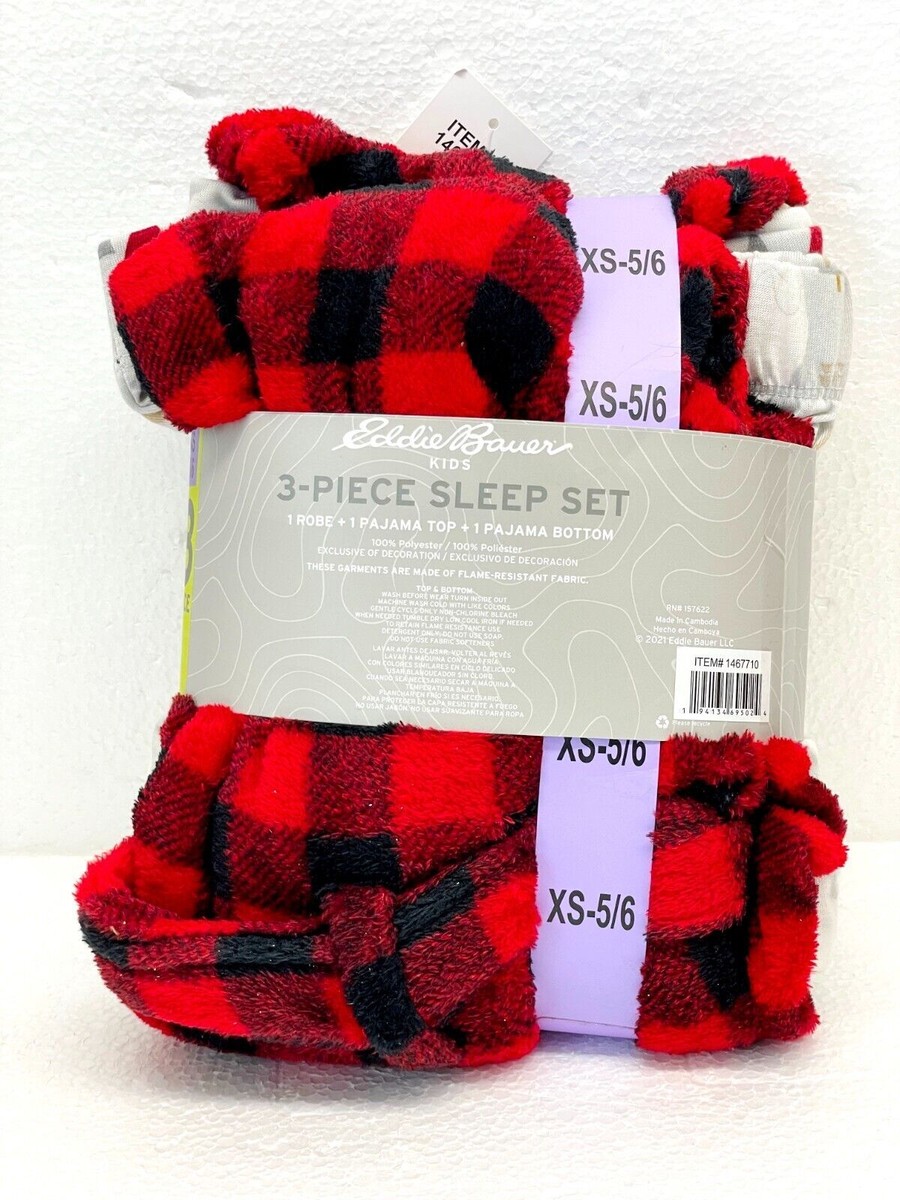 Eddie Bauer Youth 2-piece PJ Set with Robe Reindeer select color