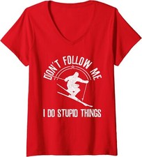 Ski Freestyle Funny Saying Winter Sports Skier Gift Ladies' V-Neck Tshirt