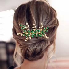 Crystal Flower Hair Comb Bridal Wedding Rhinestone Hair Pin Piece for Women G...