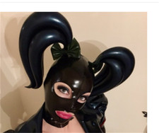 Latex Hood inflatable Hood halloween mask for Catsuit Club Wear Costume