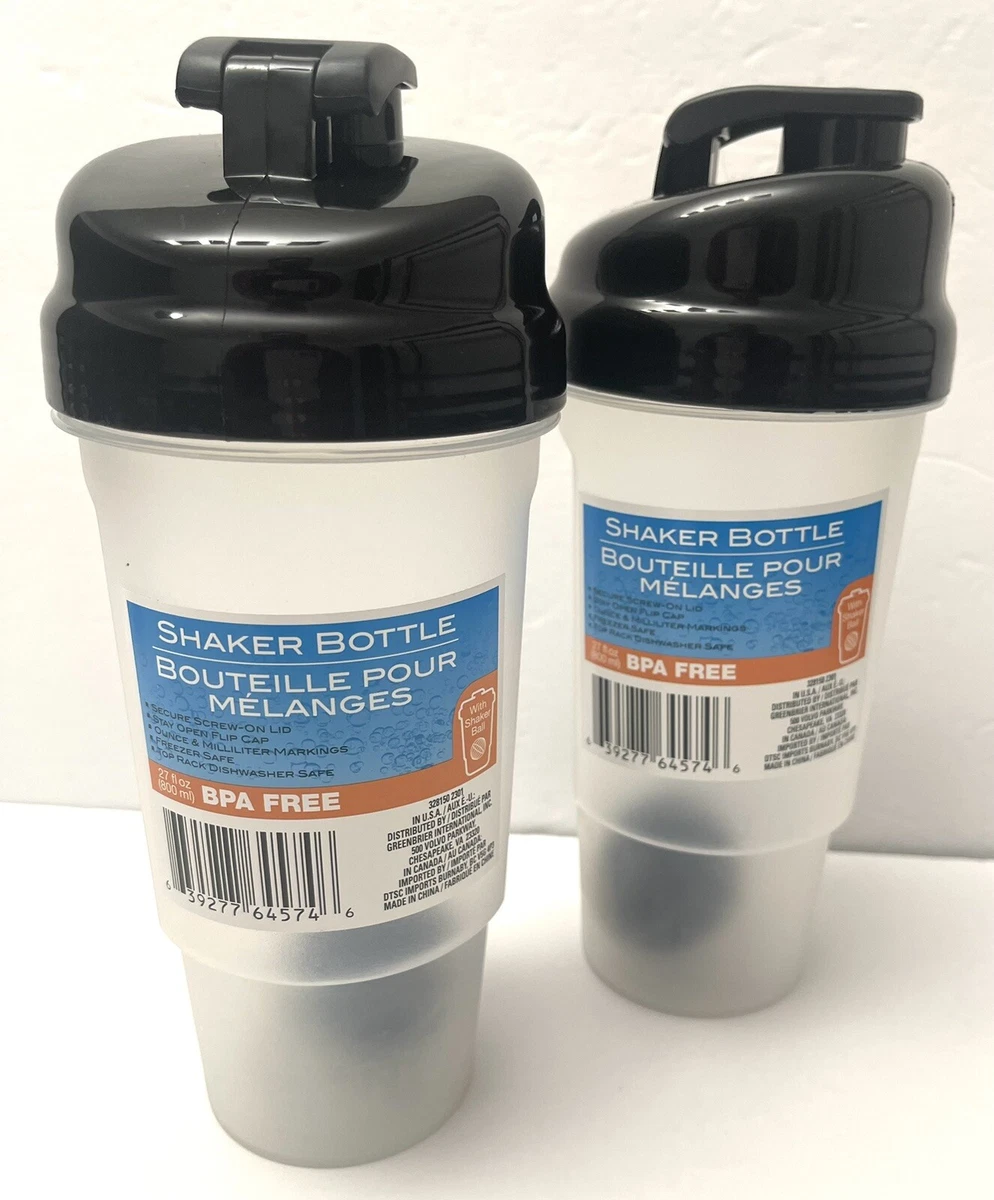 2 Shaker Bottle BPA Free 27oz. W/ Shaker Ball, Smoothies, Shakes, Fits  Cupholder